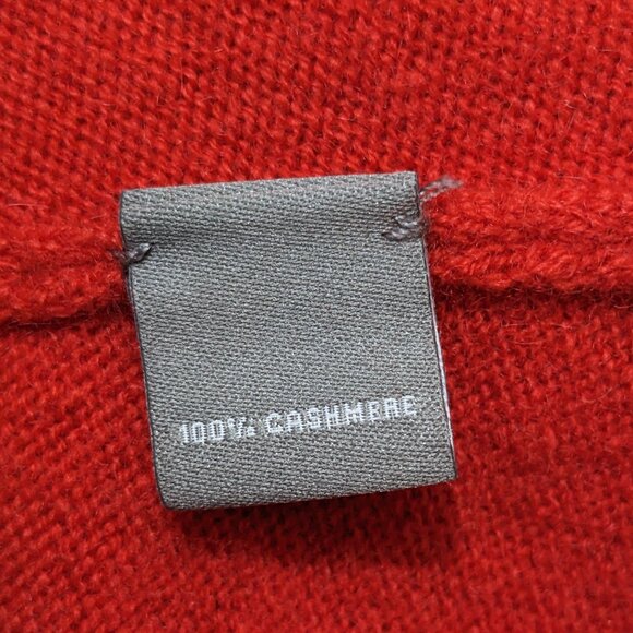 Neiman Marcus 100% Cashmere Sweater Womens Orange Asymmetrical Hem Luxe Tunic M? - Picture 11 of 12